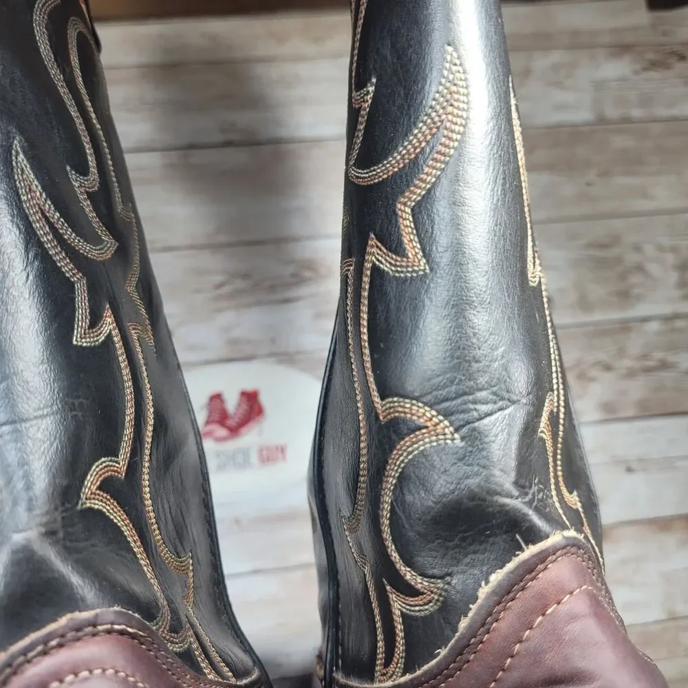 Laredo Men Size 9.5EE Brown Bullhide Leather Western Cowboy Boots